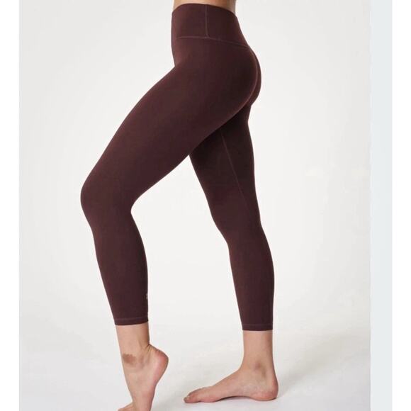Sweaty Betty All Day Women Athletic Leggings 7/8 Length Stretch Size XL Purple - Picture 1 of 14